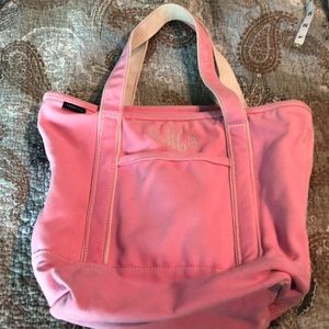 Lands End Medium Zip Top Canvas Tote